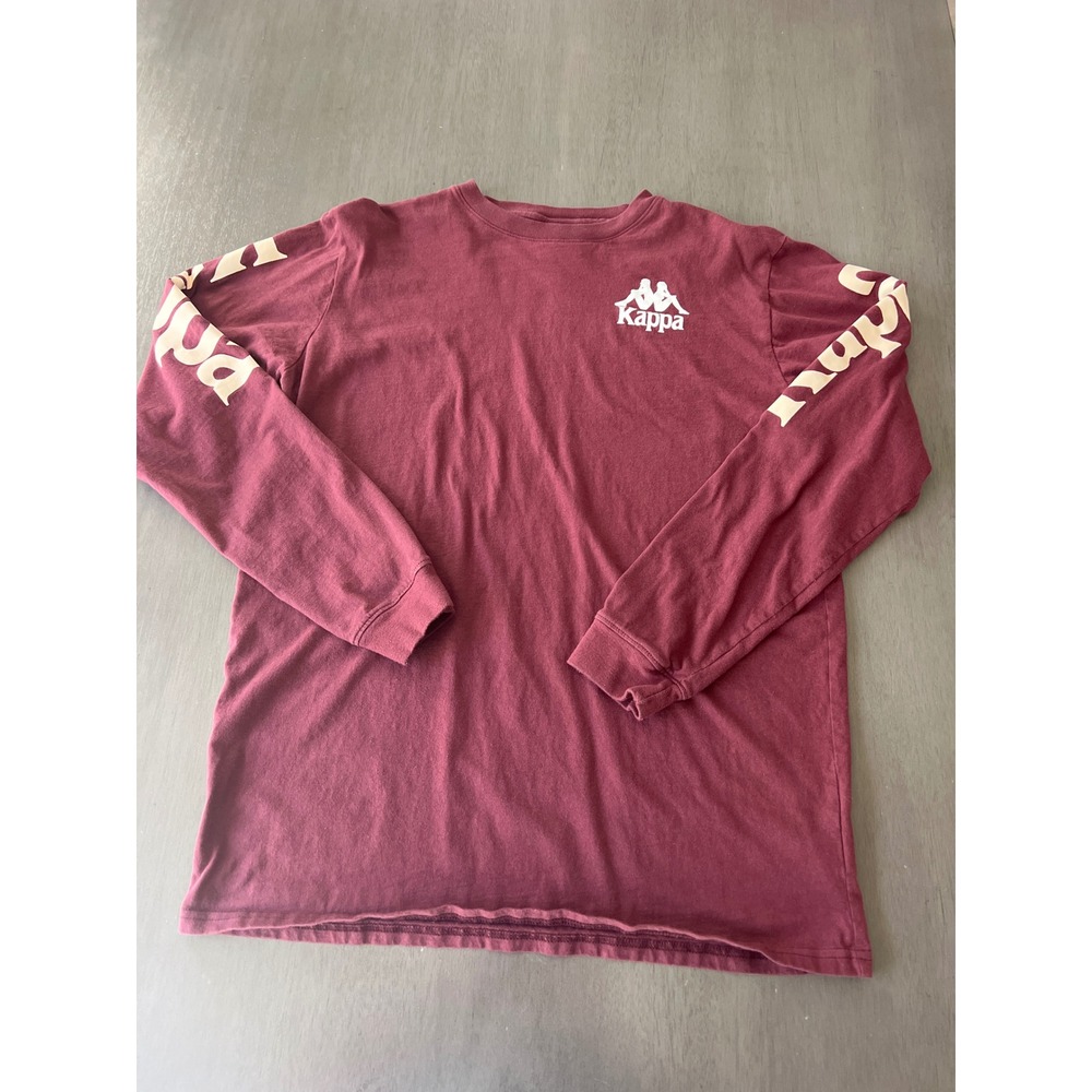 Kappa Women's Long Sleeve T-Shirt Burgundy Maroon Logo Graphic Tee Medium